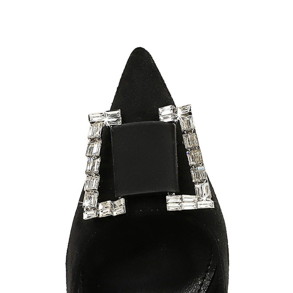 9511-K73 Banquet High Heels, Thin Heel, European And American Style Women's Shoes, Suede Shallow Pointed Toe With Metal_vogvips.com