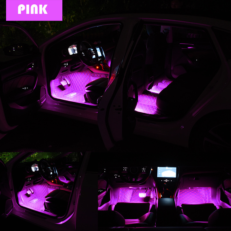 Lámpara de atmósfera LED para automóviles, uno, cuatro, uno, dos, lámpara de pie monocromática, lámpara de atmósfera de pie para automóviles image 1