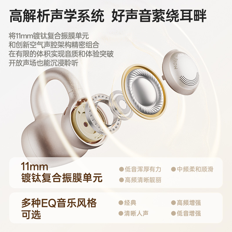 漫步者拍拍耳夹开放式耳夹耳机定向声波传音入耳检测|undefined