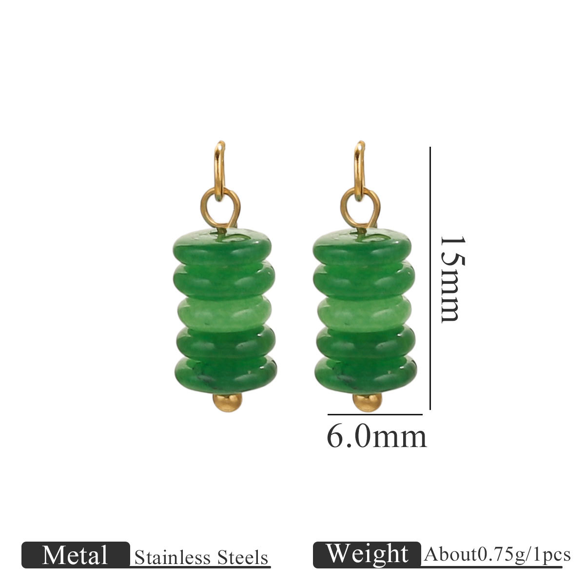 Acero inoxidable ojo de tigre piedra piedra natural perlas DIY joyería hecha a mano cuentas pendientes pulseras accesorios