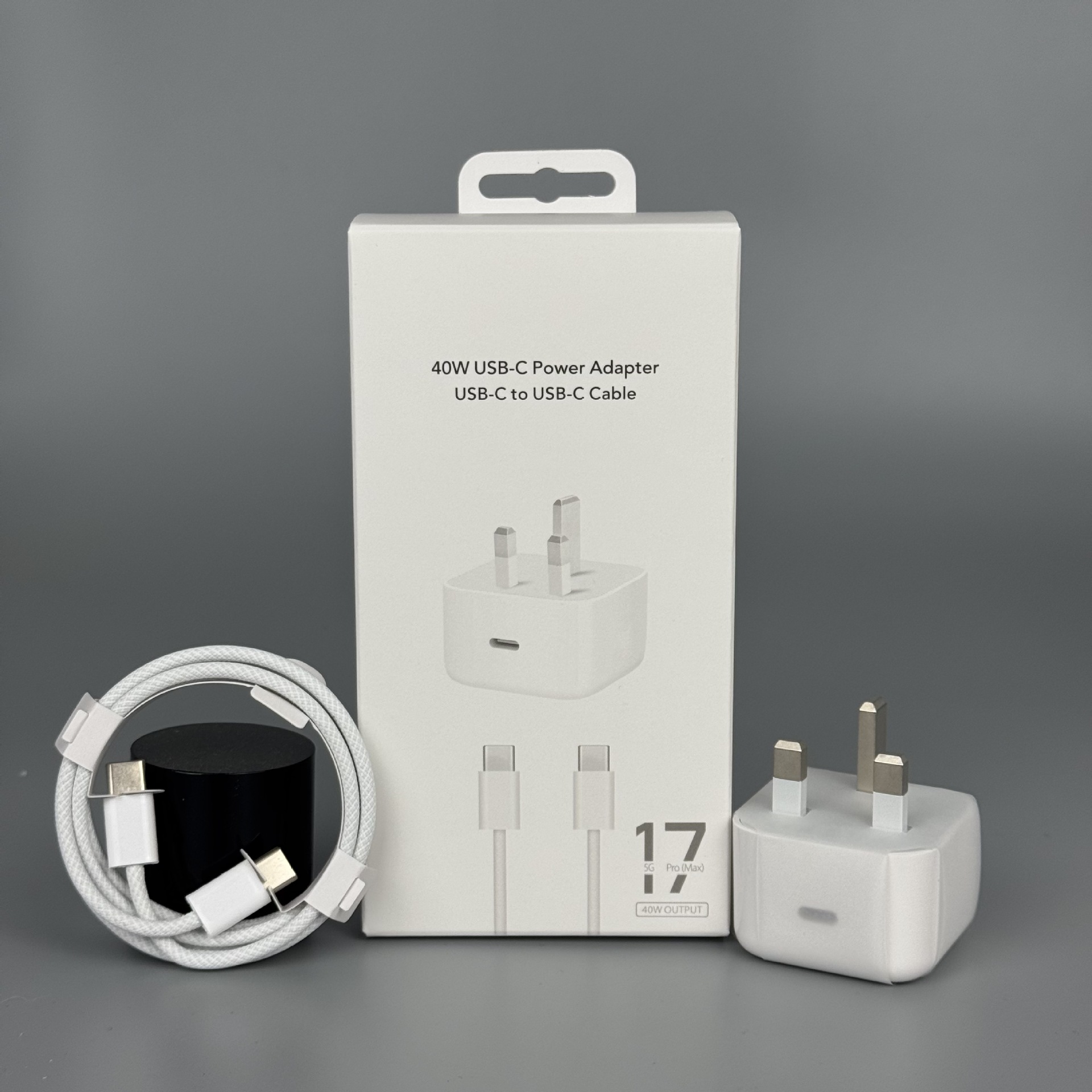 Cargador de 40W estándar europeo para Apple estándar británico PD cabeza de carga de teléfono móvil estándar de carga rápida conjunto original al por mayor image 4
