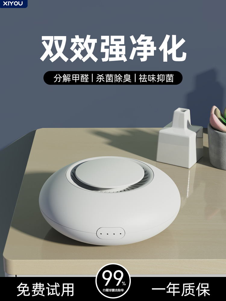 Small Air Purifier for Home Bedroom Formaldehyde Removal Bathroom Toilet Pet Deodorization Desktop Mini Purifier