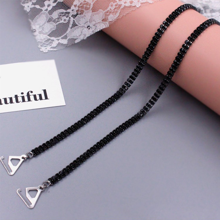 Correa de hombro invisible de verano sexy correa de sujetador invisible correa de sujetador de diamantes de imitación de metal correa de mujer fuera del cuello belleza espalda accesorios de ropa interior