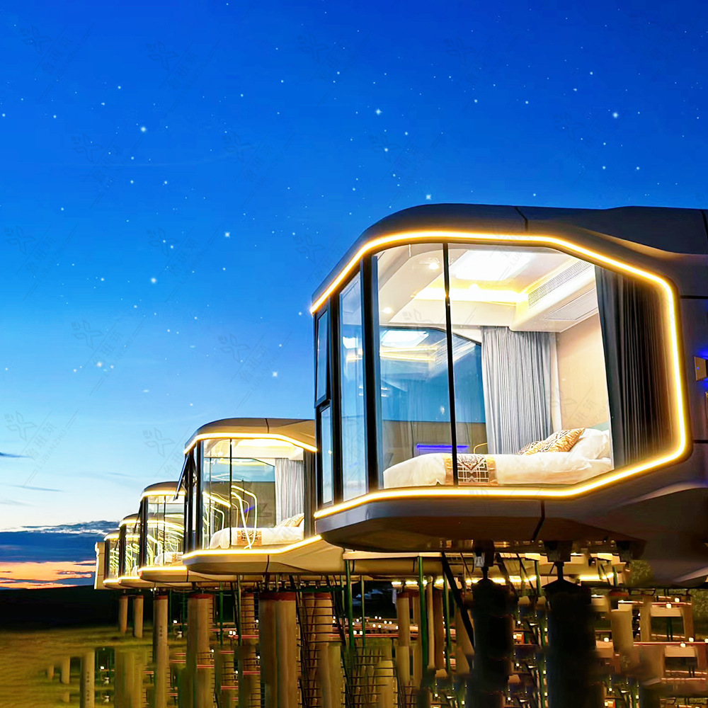 Punto escénico pabellón inteligente ciudad al aire libre conveniente casa móvil parque cultural turismo inteligente ciencia y tecnología cápsula espacial