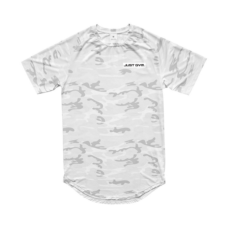 Men's fitness camouflage T-shirt short sleeve quick drying breathable base shirt_voghion.com