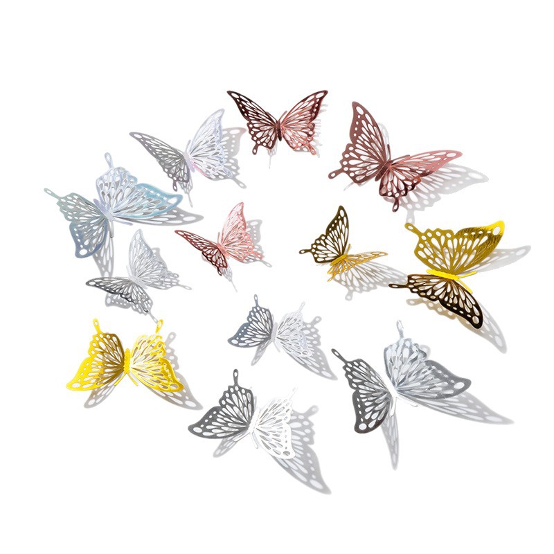 3D estereoscópico mariposa pared decoración de alta sensación autoadhesivo hogar diseño de boda de fondo pegatinas papel pintado diy image 5