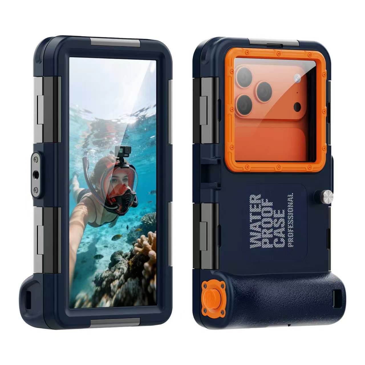 Tecnología de pimiento rojo negro 15 m buceo shell protección impermeable samsung aplicable 14 apple 13 caja del teléfono móvil huawei xiaomi
