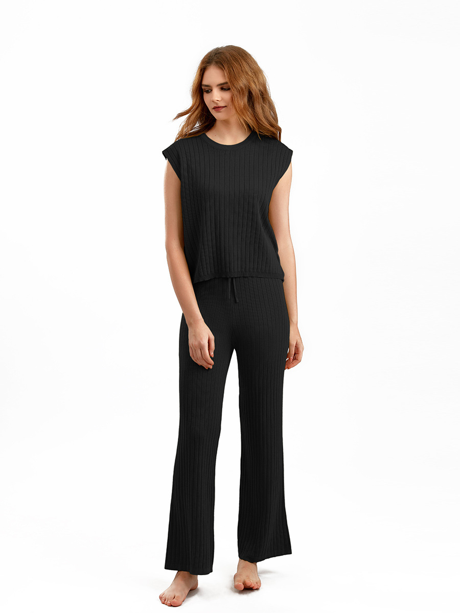 420g Weight Sleeveless Sleeve Length Ice Silk, Viscose Fabric Type Leisure Suit Sets Type Office, Outdoor, Daily Occasion Round Neck Neckline -1 Function Loose Fit Type Solid Color Pattern Summer Season Women's Gender Casual, Basic, Simple Style Style Office Outdoor Daily Women's Casual Basic Simple Style Solid Color Ice Silk Viscose Leisure Suit Pants Sets 5