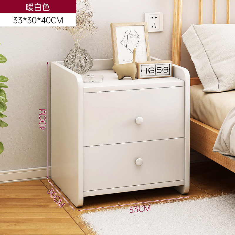 Mesa de cabecera simple y moderna dormitorio simple pequeño armario de almacenamiento de la cama blanca estante red mini armario