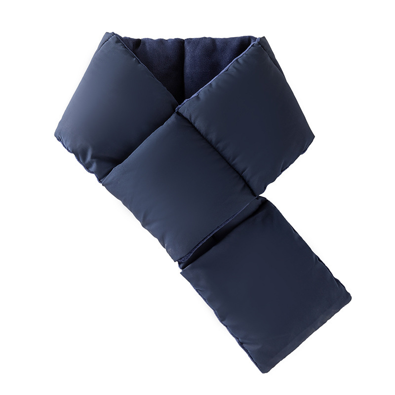 Winter Warm Scarf Women's Outdoor Sports Skiing Cold Cross Down Cotton Plush Pocket Neck_voghion.com