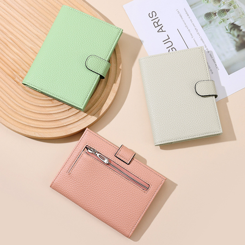 Nuevo bolso de pasaporte RFID textura de cuero billetera multifuncional clip de boleto pasaporte certificado billetera bolso de almacenamiento hombres y mujeres