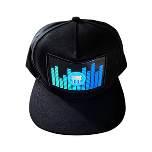 EL Three-dimensional edge hat led luminous cap el voice-controlled luminous cap cold light Halloween led hat