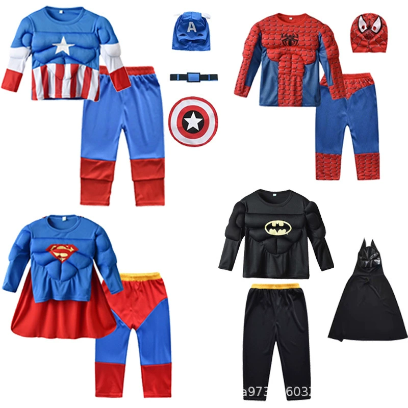 Костюм для косплея на Хэллоуин, костюм для мальчиков League of Legends, мышечный костюм, костюм Человека-паука, Капитана Америки