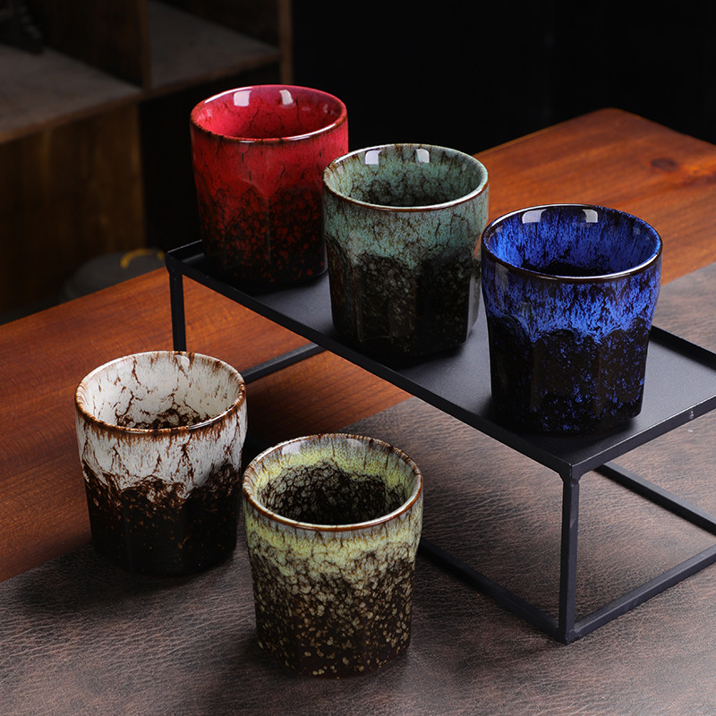 가마 변경 찻잔 마스터 컵 단일 컵 찻그릇 세라믹 팔각형 컵 내장 컵 찻잔 맥주 컵 커피 컵