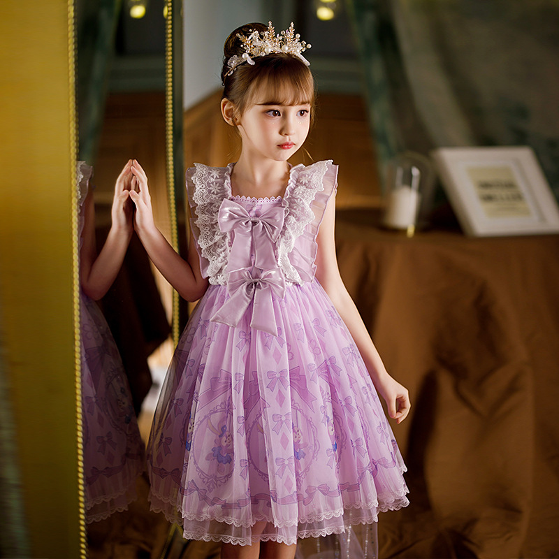 Girls 2023 New Style Summer Dress Dress Stylish Lolita Princess Dress Children's Birthday Dress Summer