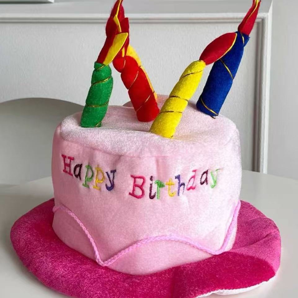 Sombrero de Pastel de Cumpleaños para Adultos de Tela para Fiesta
