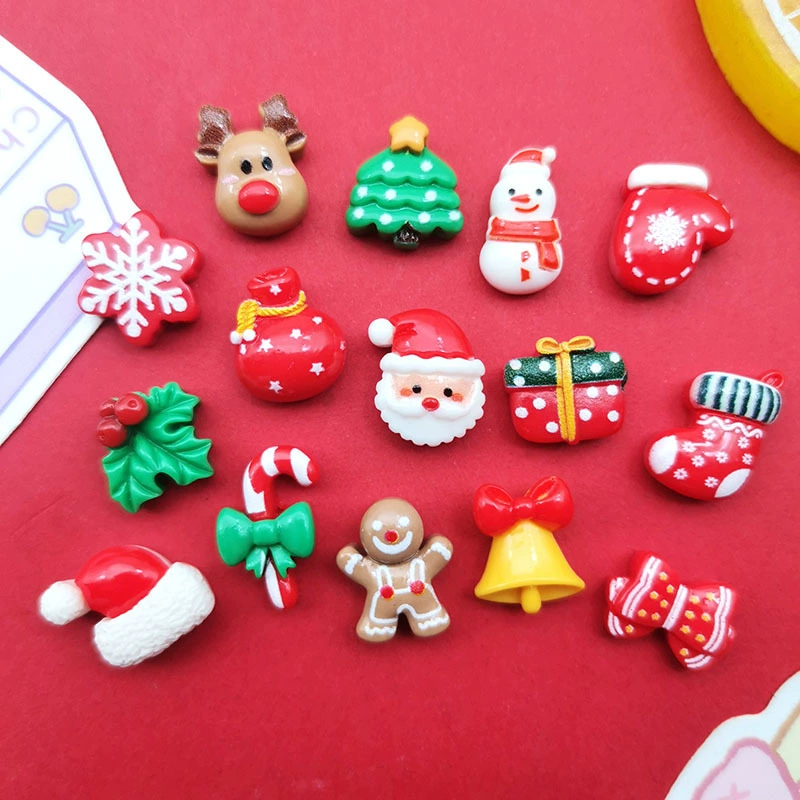 Мини-трубач мультфильм рождественская шляпа обувь дерево лося diy смола аксессуар для мобильного телефона чехол украшения наклейки для ногтей материал