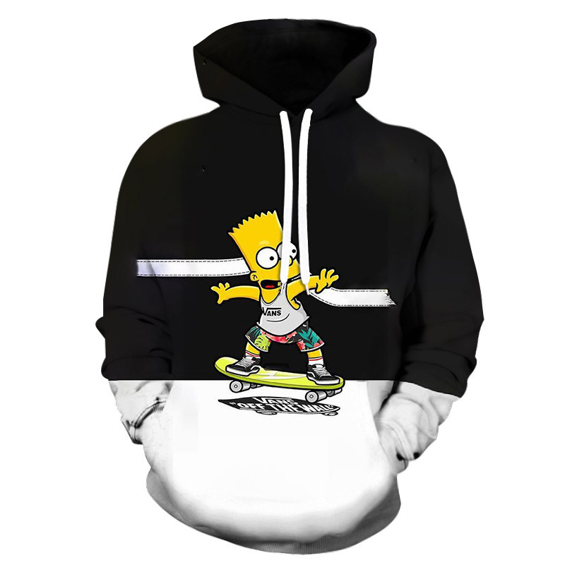 Amazon Spring and Autumn Cartoon the Simpsons 3D Digital Print Casual Sweatshirt Baseball Jacket Manufacturer Wholesale