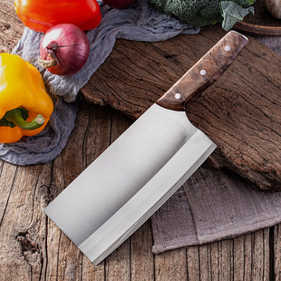 Welding composite steel slicing knife three-layer steel cutting knife household sharp Chinese kitchen 9Cr stainless meat cutting knife