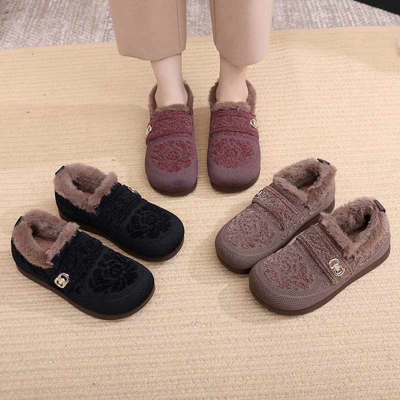 棉鞋女2025冬季新款老北京布鞋女棉鞋加绒加厚妈妈棉靴保暖软底鞋|undefined