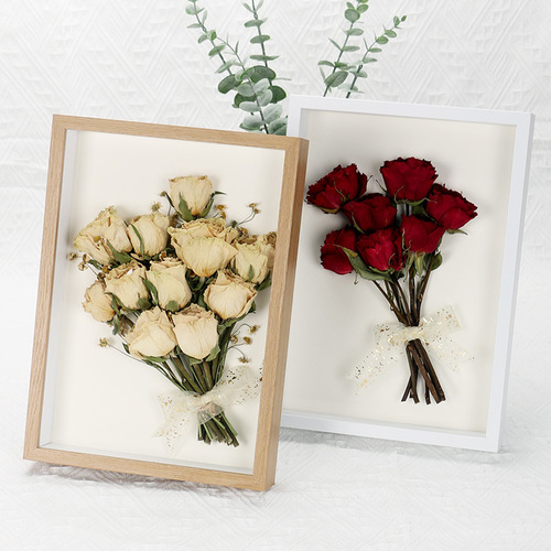 Wooden hollow three-dimensional creative diy picture frame 6-inch A4-inch dried flower photo frame plant and animal specimens table hanging wall wholesale