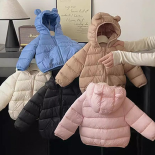 2025 Lightweight down Jacket for Boys and Girls, Autumn and Winter New Jacket, Hooded Short Korean Style Cotton Jacket, Kidsren's Cotton Jacket
