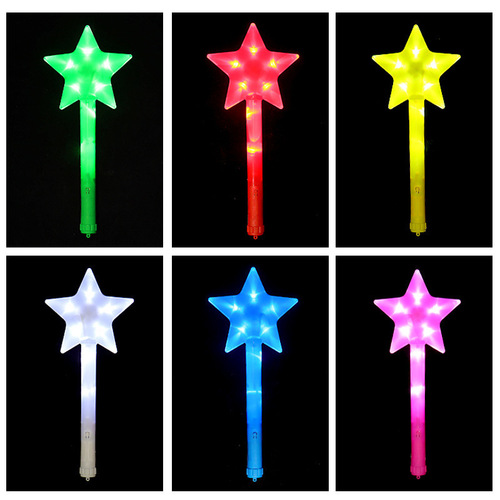 Luminous large five-star stick party concert cheering props glow stick hot sale flashing five-pointed star glow stick batch