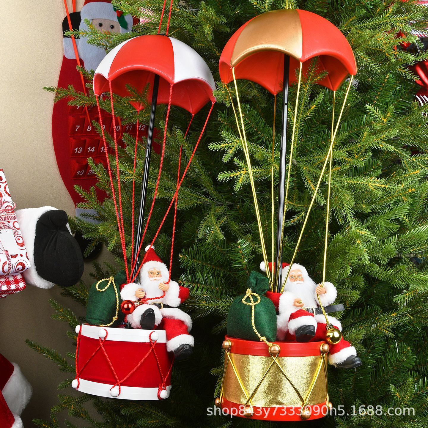 Decoraciones de Navidad parachute de diseño de ventanas de diseño de colgantes de estilo de globo de aire parachute de decoración creativa