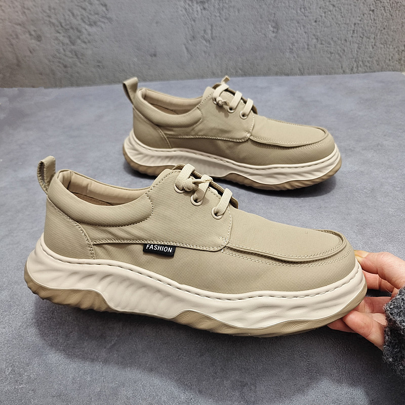 Men's Spring and Summer Loafers Breathable Ice Silk Cloth Shoes All-match European Station Men's Shoes Slip-on Platform Sports Casual Shoes