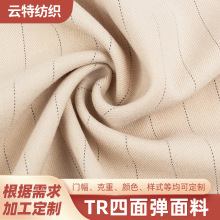 新款tr纬弹哔叽面料2CM竖向条子抗菌抗皱时尚春秋季条纹西装面料