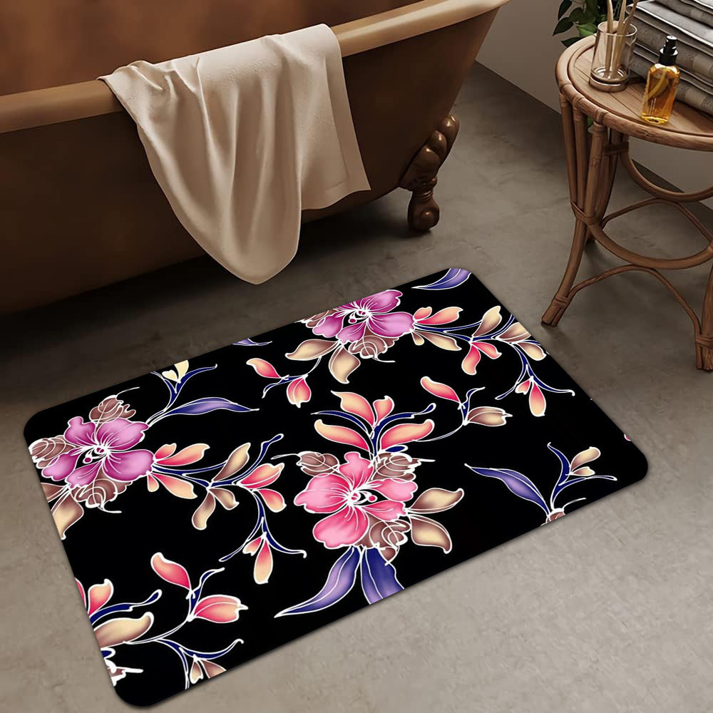 Alfombrilla de barro de diatomeas de flores tridimensionales de lujo ligero transfronterizo, alfombrilla de baño, alfombrilla de pie absorbente y antideslizante para el hogar, alfombrilla de entrada