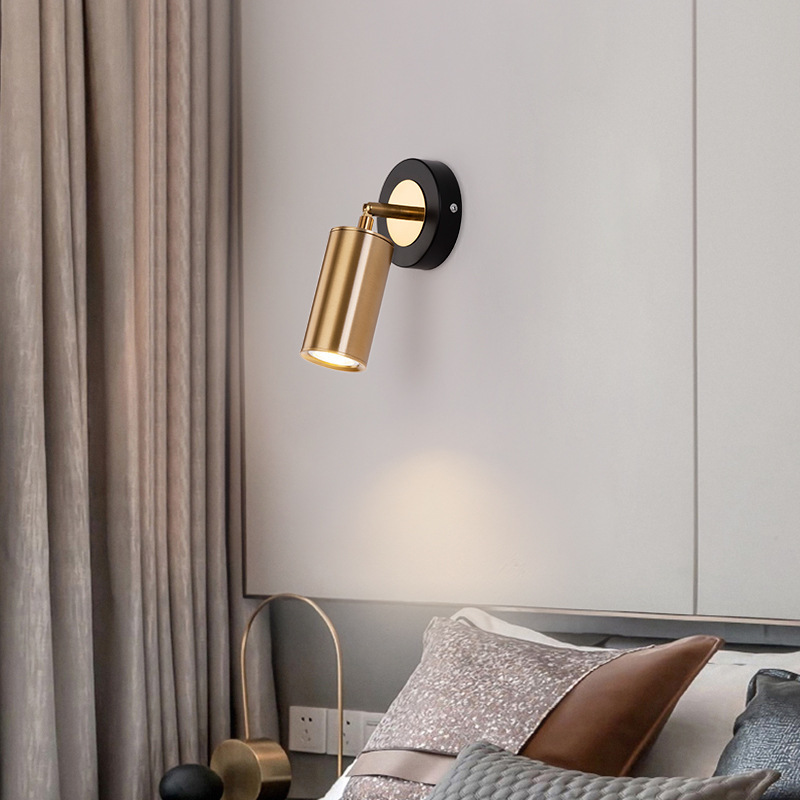Leer pequeñas lámparas de pared del pasillo del hotel luces de pared del dormitorio ideas de pared moderna simple cabeza de cama pasillo giratorio luz minimalista