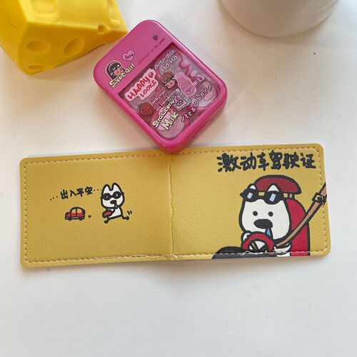 Cartoon Cute Driver's License Motor Vehicle License Two-in-One Leather Case Female Funny ID Cover Protective Cover BH395