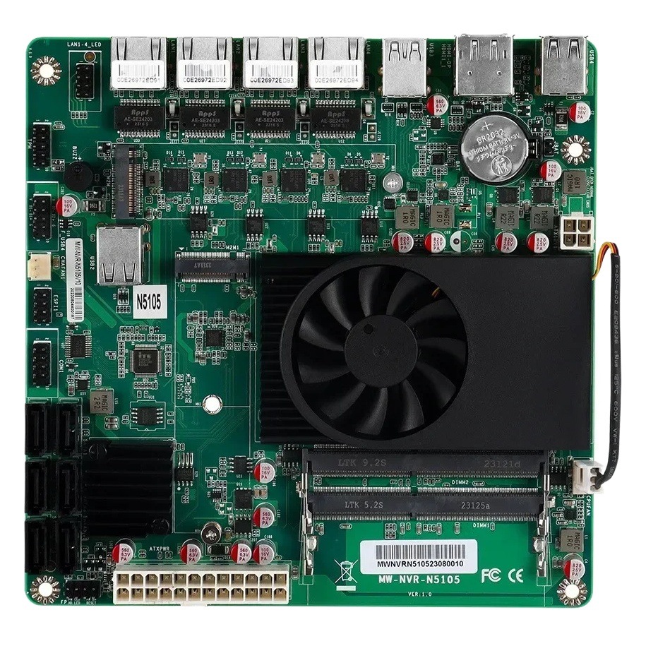 Interfaz dual del M2 de la placa madre del verde del NAS N5105