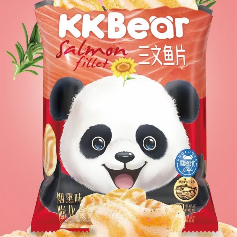 kkbear 40g三文鱼片烟熏味藤椒味日式酱油味女生宿舍追剧小零食批