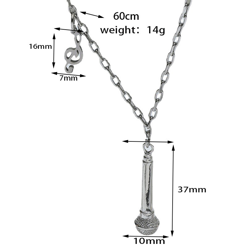 HIPHOP hip-hop trend microphone necklace personality fashion microphone pendant cross-border new