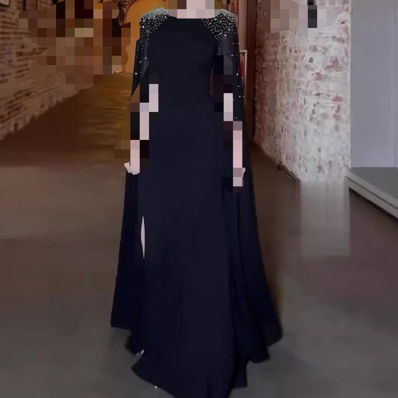 Autumn and Winter New Cross-Border Foreign Trade Women's Clothing Independent Site Ebay Rhinestone Dress Evening Gown Autumn and Winter New Cross-Border Foreign Trade Women's Clothing Independent Site Ebay Rhinestone Dress Evening Gown