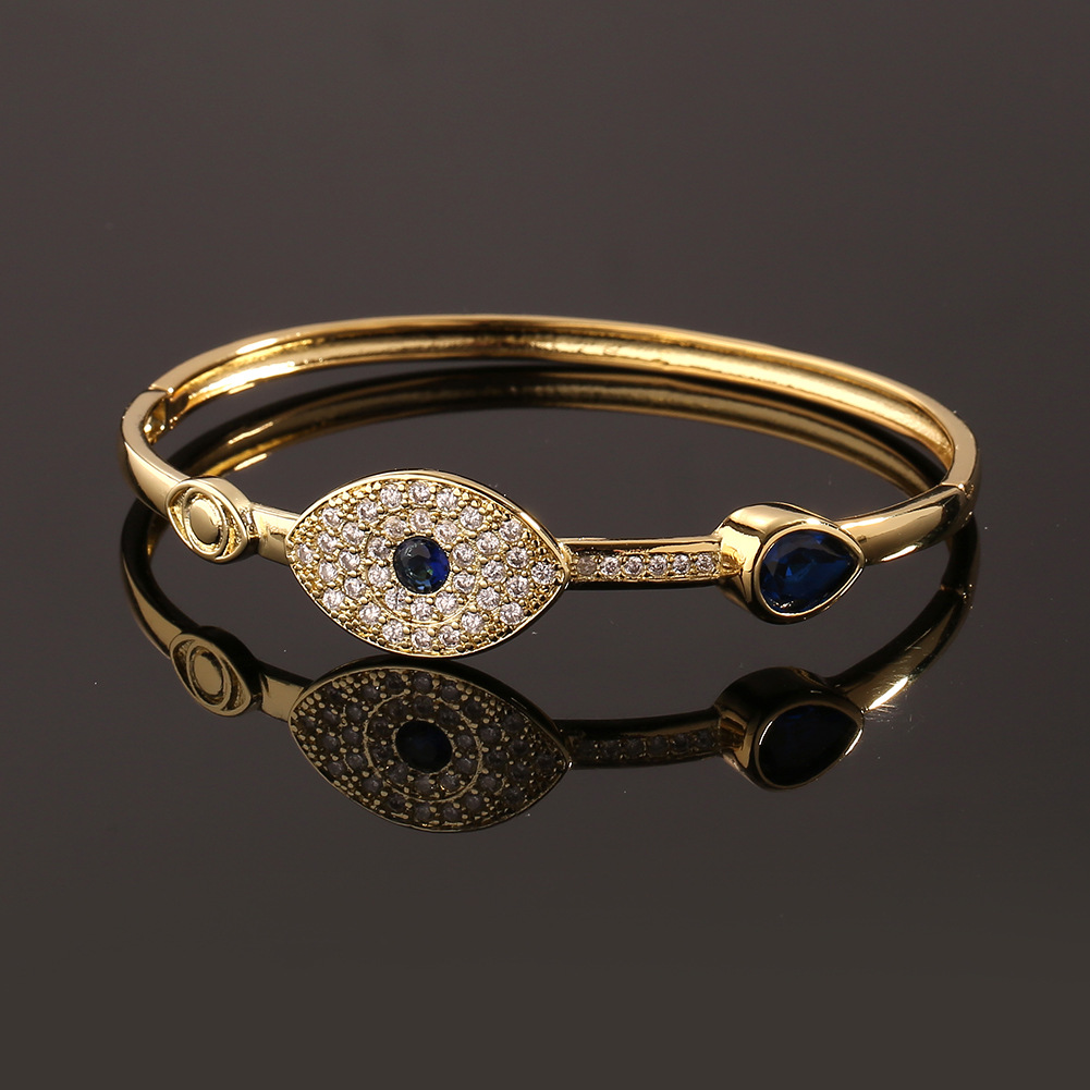 New Fashion Jewelry Evil Eye Hip-hop Exaggerated Copper Inlaid Zircon Bracelet display picture 3