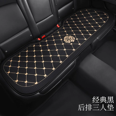 Seat cushion, seat cover: Chanel Rose Flower Seat Cover - black-rose-f009-rear-seat-cushion