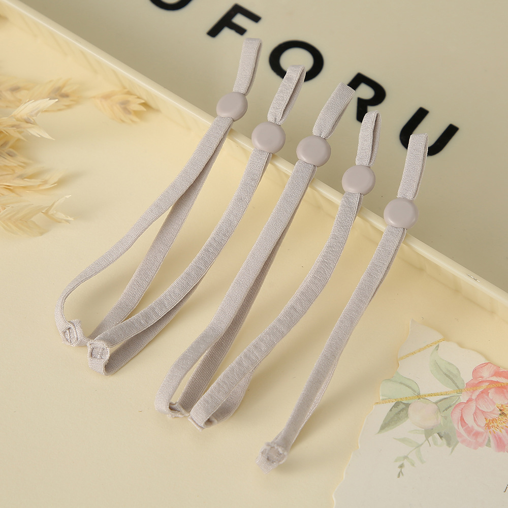 5mm米灰色口罩绳可调节弹力松紧带耳带扣子绳固定软胶卡扣口罩带