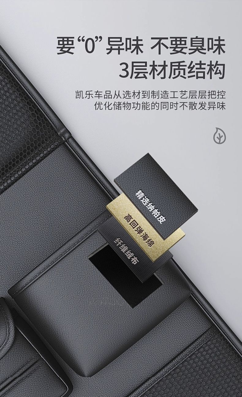 Car Seat Back Storage Bag Leather Rear Seat Storage Box Dining Table Style Car Seat Back Hanging Bag Anti-Kick Pad