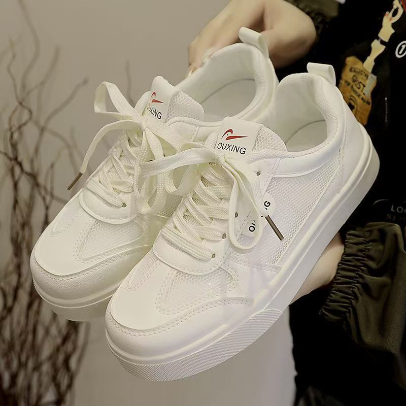 Versatile and breathable mesh, 2026 new summer fashion, thick-soled white sneakers, lightweight and comfortable, soft-soled, height-increasing platform shoes Versatile and breathable mesh, 2026 new summer fashion, thick-soled white sneakers, lightweight and comfortable, soft-soled, height-increasing platform shoes