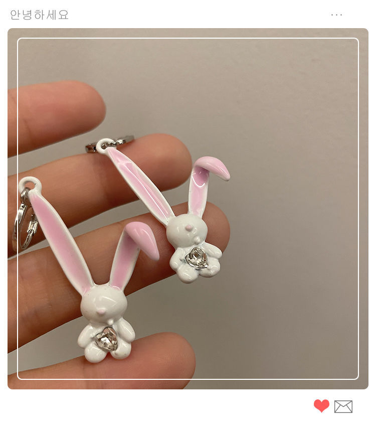 25g Weight Drop Earrings Classification 1 Pair Quantity 1 Pair Cartoon Style Rabbit Stoving Varnish Metal Drop Earrings