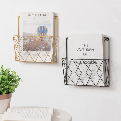 Modern Minimalist Iron Wall Bookshelf for Home Bedroom Study Wall Book Storage Rack