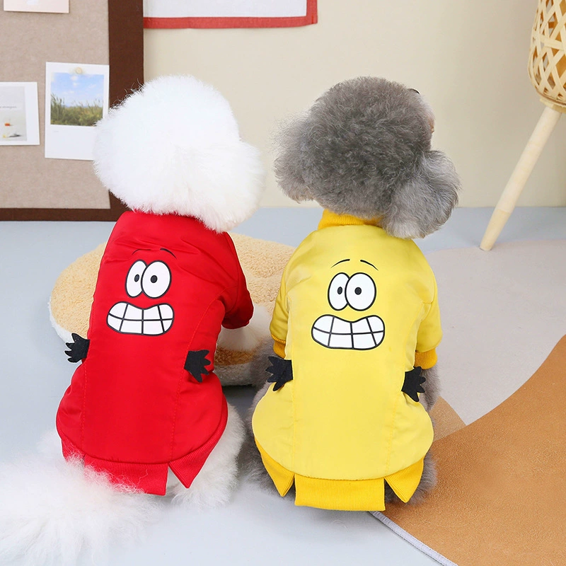 Осень и зима 2023 Новое ветрозащитное пальто Одежда для больших собак с принтом звезд утолщенное теплое