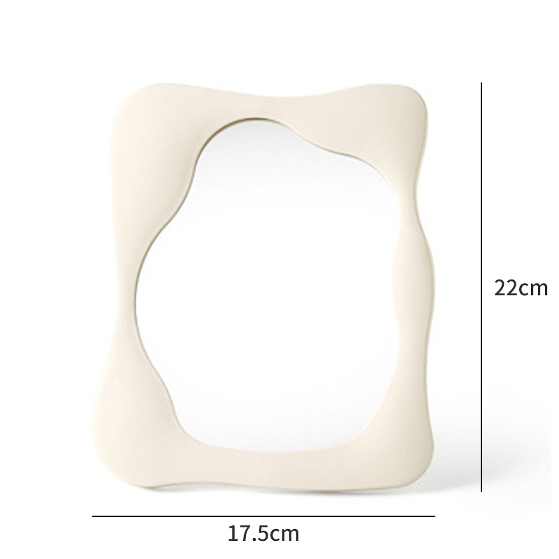 Espejo de maquillaje de escritorio ins Espejo de princesa espejo de dormitorio de estudiantes espejo plano con soporte irregular espejo portátil simple