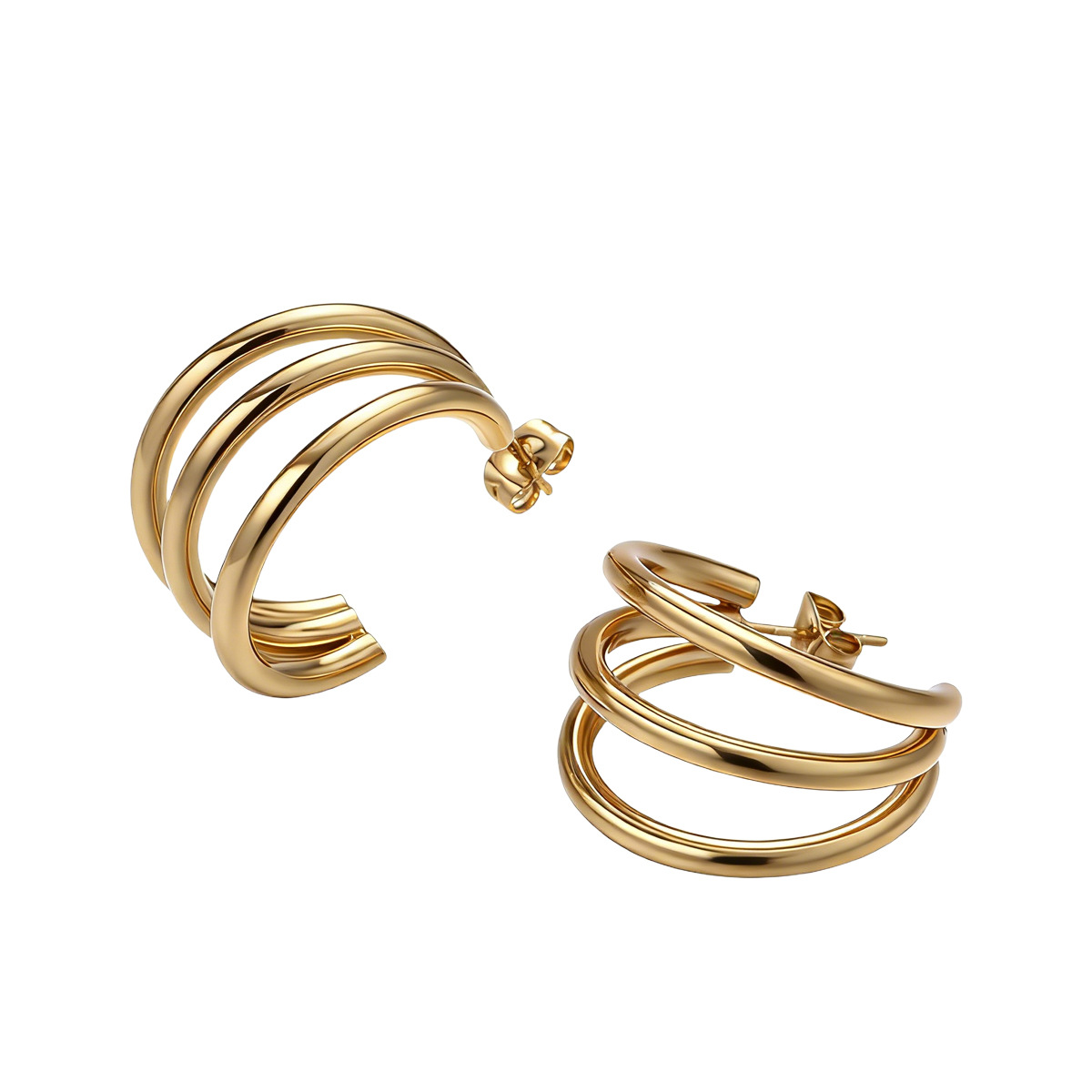 TENA Europa y América aretes de aretes de acero inoxidable geométricos aretes de aretes de aretes de aretes de acero inoxidable caliente diseño universal nicho Zhongzhong aretes de aretes de acero de titanio para mujeres transfronterizas image 6