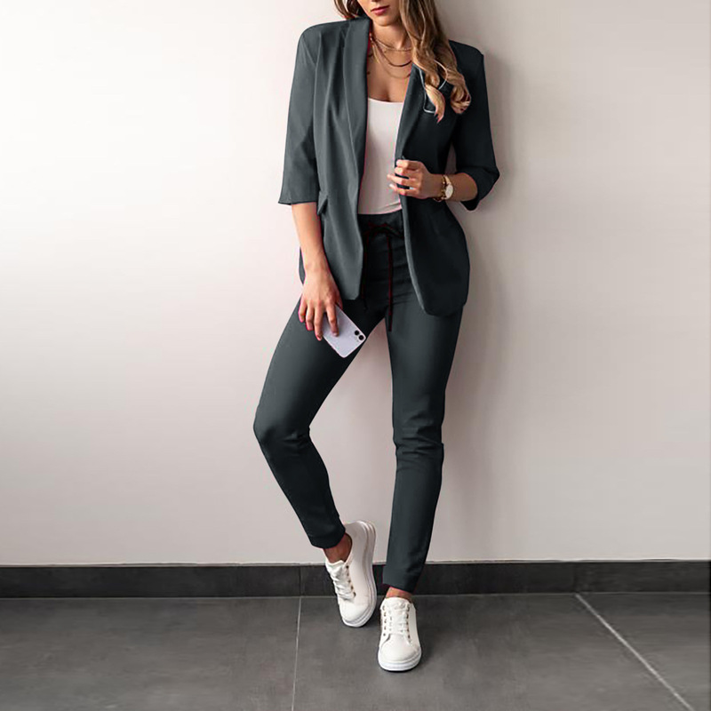 ヨーロッパとアメリカのクロスボーダー願いアマゾン独立ステーション AliExpress 新しいカジュアルファッションスーツスーツ婦人服スーツ|undefined