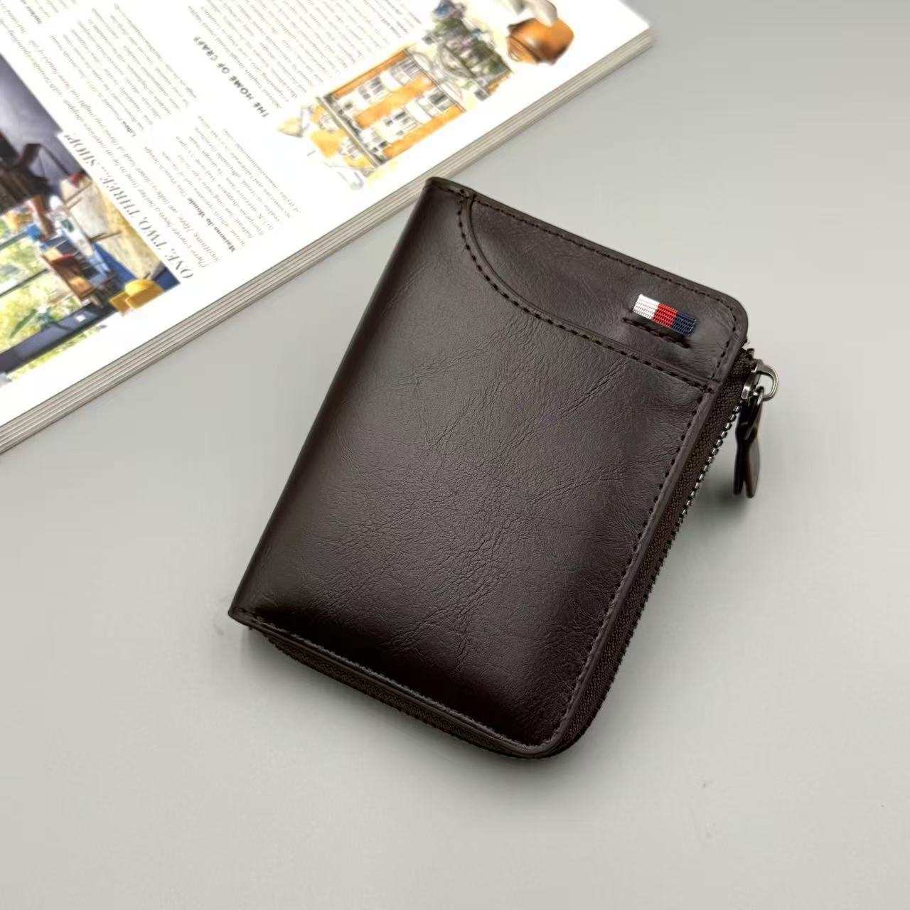 Bolsejas de moda multifuncional para hombres en venta caliente en el comercio exterior bolsas de almacenamiento de tarjetas bancarias en stock billetera con cremallera vertical