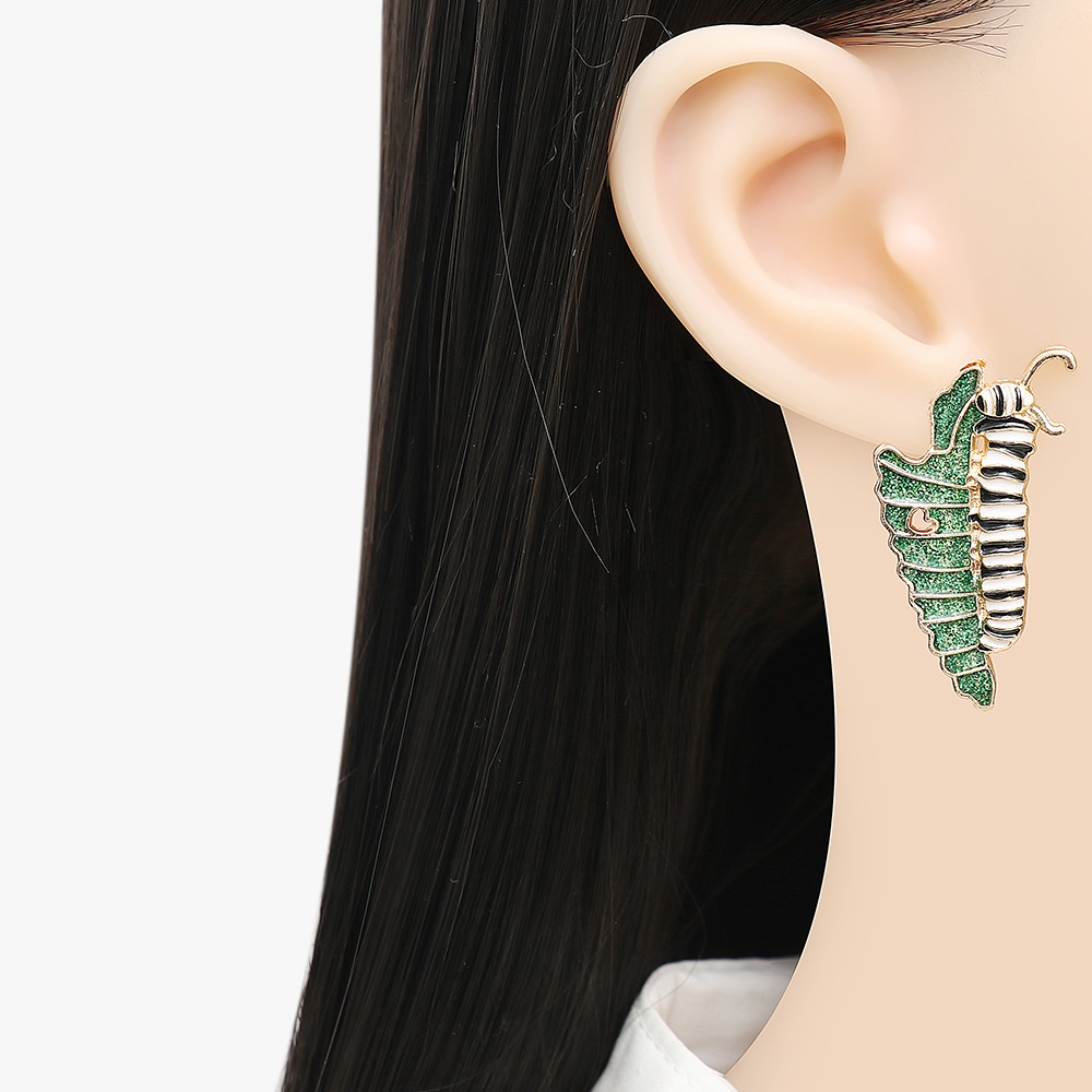 Fashion Insect Stripe Alloy Paint Earrings display picture 2